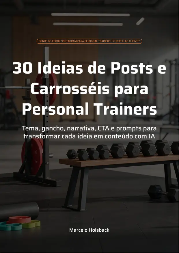 Capa do bônus 30 ideias de Posts e Carrosséis para Personal Trainers
